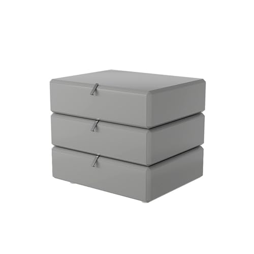 XUJUAN-0227 Kommode Aktenschrank mit DREI Schubladen, Aufbewahrungsschrank aus Holz for Wohnzimmer, Schlafzimmer, Bücher, Lampen(Grigio) von XUJUAN-0227