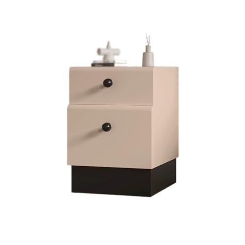 XUJUAN-0227 Kommode Khakifarbener Kleiner Nachttisch aus Holz, schmale Seitenklammer, Nahtschrank, schwarzer Griff(Groß) von XUJUAN-0227