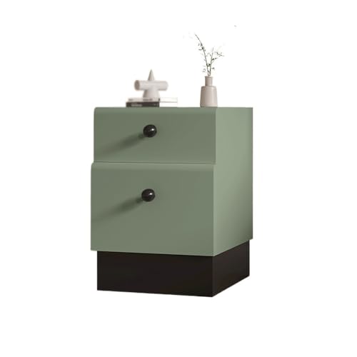 XUJUAN-0227 Kommode Kleiner Nachttisch aus Holz, grün, schmale Seitenklammer, Nahtschrank, schwarz, minimalistisch(Mittel) von XUJUAN-0227