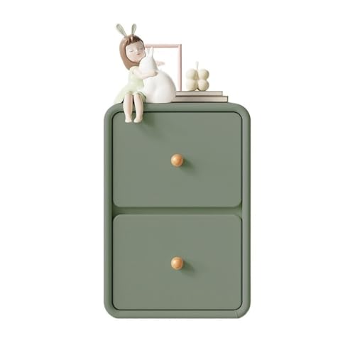 XUJUAN-0227 Kommode Nachttisch aus Holz, grün, klein, ultraschmal, seitlicher Clip-Organizer, Aufbewahrungsschrank(XS) von XUJUAN-0227