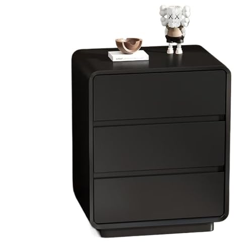 XUJUAN-0227 Kommode Schwarzer Lack DREI-Schubladen-Nachttisch Familie Wohnzimmer Schlafzimmer Studie Kleiner Lagerschrank Holz(Mittel) von XUJUAN-0227