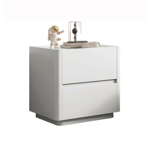 XUJUAN-0227 Kommode Weiß Rock Platte Holz Nachttisch Einfache Haushalt Schlafzimmer Lagerung Schrank(Mittel) von XUJUAN-0227