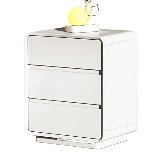 XUJUAN-0227 Kommode Weißer Nachttisch mit DREI Schubladen, for Zuhause, Wohnzimmer, Schlafzimmer, Arbeitszimmer, Kleiner Lagerschrank, Holz(XL) von XUJUAN-0227