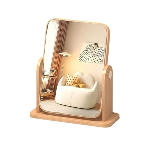 XUJUAN-0227 Schminkspiegel Spiegel Desktop Tisch Make-up Spiegel Holz Drehspiegel Schlafzimmer Home Kommode Kosmetikspiegel Kosmetikspiegel(Klein) von XUJUAN-0227
