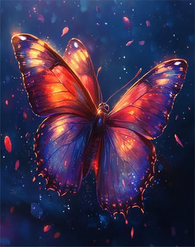 Diamond Painting Butterfly, Diamond Painting Erwachsene Color, DIY Diamantmalerei Basteln, Alle Bohrer Wasserbohrer Edelsteine Kunstwerke Mosaikherstellung, als Familienwand Dekoration 100x135cm T-92 von XUJYLXZA