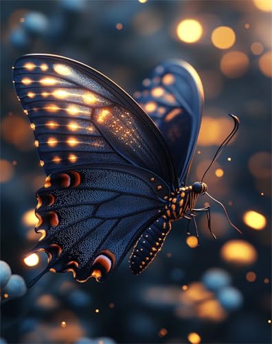 Diamond Painting Erwachsene Butterfly, Animal Diamond Painting, Bunte Muster Diamantmalerei DIY Kunst Handwerk Set, Rund Full Drill Craft Cross Stickerei für Damen Dekoration Geschenke 35x50cm T-97 von XUJYLXZA