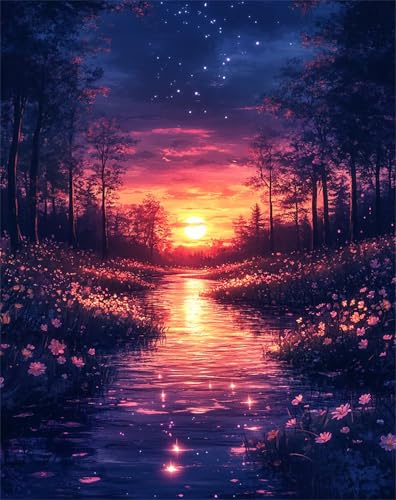 XUJYLXZA Diamond Painting Erwachsene Lake, Moon Diamond Painting, Bunte Muster Diamantmalerei DIY Kunst Handwerk Set, Rund Full Drill Craft Cross Stickerei für Damen Dekoration Geschenke 50x70cm T-88 XUJYLXZA Diamond Painting Erwachsene Lake, Moon Diamond Painting, Bunte Muster Diamantmalerei DIY Kunst Handwerk Set, Rund Full Drill Craft Cross Stickerei für Damen Dekoration Geschenke 50x70cm T-88 von XUJYLXZA