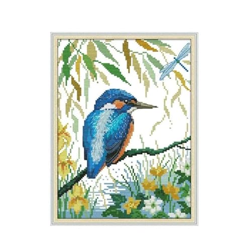 DIY Stickgarnituren Kreuzstich-Set,11CT Gestempelt Stickerei-Starter-Kit,Einfach Cross Stitch Craft für Erwachsene Sticken-Tier,Vogel,20x30cm(Rahmenlos) von XUKERA co.,ltd