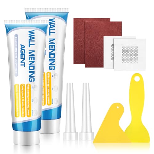 XULIERUX Weiße Innenputzmasse, Wandreparatur-Spachtelset, Zur Reparatur Von Bohrlöchern, Löchern, Rissen, Graffiti, Spachtelmasse Mit Spachtel, Schleifpapier Und Reparaturplatte XULIERUX Weiße Innenputzmasse, Wandreparatur-Spachtelset, Zur Reparatur Von Bohrlöchern, Löchern, Rissen, Graffiti, Spachtelmasse Mit Spachtel, Schleifpapier Und Reparaturplatte von XULIERUX