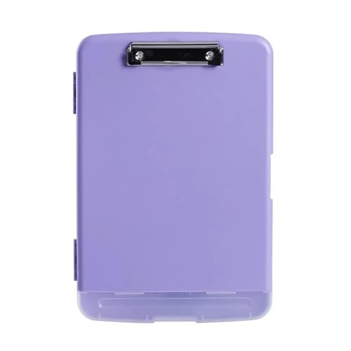 Klemmbrettbox mit Stiftetui, professionelles, robustes Klemmbrett mit Aufbewahrungsstifthalter, geschlossene Box(Light Purple) von XUMKFJRE