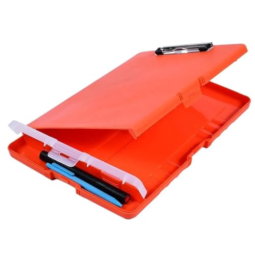 Kunststoff-Aufbewahrungs-Zwischenablage, Aktenbox, Dokumentenmappen, Zwischenablage, Schreibblock, Schreibwaren, Bürobedarf(Orange) von XUMKFJRE