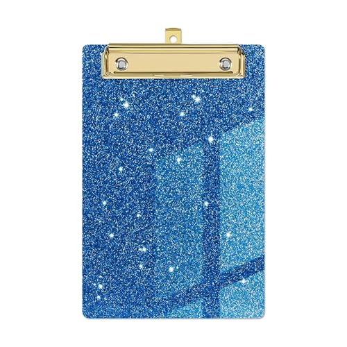 Papier-Organizer, glitzerndes Schreib-Klemmbrett mit flachem Gold-Clip, Menü-Ordner, Flash-Memo-Zwischenablage, Dateiordner(Blue) von XUMKFJRE