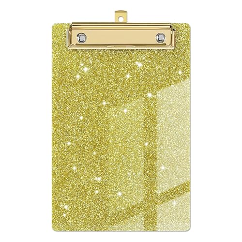 Papier-Organizer, glitzerndes Schreib-Klemmbrett mit flachem Gold-Clip, Menü-Ordner, Flash-Memo-Zwischenablage, Dateiordner(Yellow) von XUMKFJRE