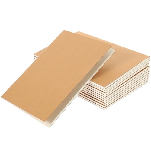 XUMKFJRE 12Pcs A6 Kraft Papier Notebook Blank Gefüttert Journal Braun Abdeckung Notizblock Reise Skizzenbuch Seite Beige von XUMKFJRE