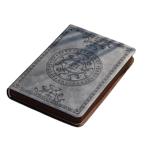 XUMKFJRE A6 Retro-Stil Pocket-Typ Mini-Notizbuch Stempelprozess Schreibbuch Tragbarer Notizblock Bürobuchhaltung(Grey) von XUMKFJRE