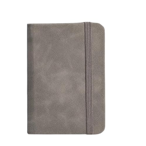 XUMKFJRE A7 Mini Notebook Tragbare Leder Student Tasche Buch Notizblock Tagebuch Planer Agenda Leder Abdeckung Memo Pad Büro(Grey A7) von XUMKFJRE