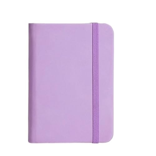 XUMKFJRE A7 Mini Notebook Tragbare Leder Student Tasche Buch Notizblock Tagebuch Planer Agenda Leder Abdeckung Memo Pad Büro(Purple A7) von XUMKFJRE