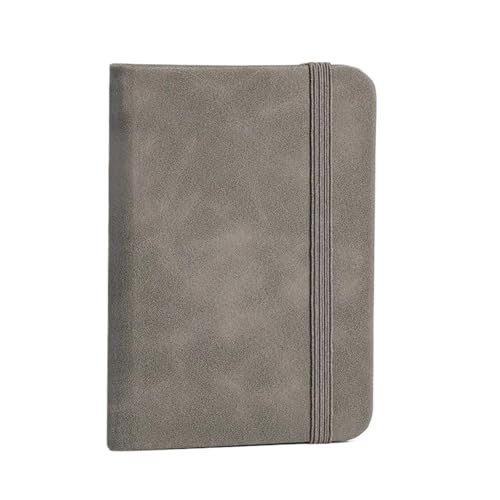 XUMKFJRE Mini-Buch A7 Notizbuch Tragbarer Notizblock Kleine Tasche Hautgefühl Leder Wasserdichte Notizen Schulbedarf(Gray) von XUMKFJRE