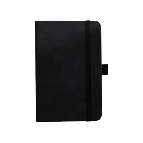 XUMKFJRE Tragbares Business-Notizbuch im A6-Format, Einband aus Pu-Leder mit Riemen, Notizblock for Studentenschreibwaren, Notizblock for Handbücher, 96 Blatt, 192 Seiten/Buch(Black) von XUMKFJRE
