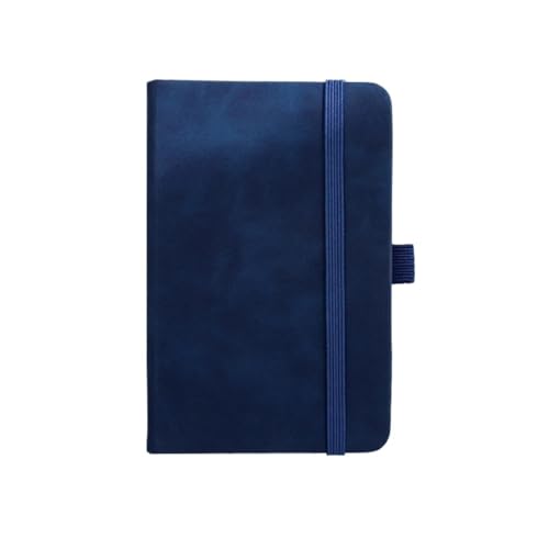 XUMKFJRE Tragbares Business-Notizbuch im A6-Format, Einband aus Pu-Leder mit Riemen, Notizblock for Studentenschreibwaren, Notizblock for Handbücher, 96 Blatt, 192 Seiten/Buch(Blue) von XUMKFJRE