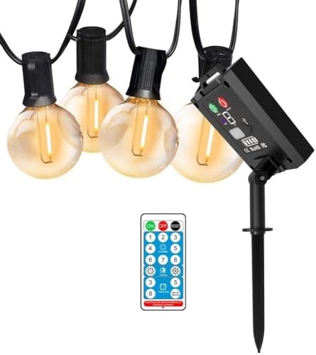 XUNATA Solar Lichterkette LED für Aussen, 7M 10LED Outdoor Solarlichterkette mit Fernbedienung G40 Glühbirne IP65 Wasserdich Aussen Lichterketten für Balkon Garten Pavillon Terrasse Vorzelt XUNATA Solar Lichterkette LED für Aussen, 7M 10LED Outdoor Solarlichterkette mit Fernbedienung G40 Glühbirne IP65 Wasserdich Aussen Lichterketten für Balkon Garten Pavillon Terrasse Vorzelt von XUNATA