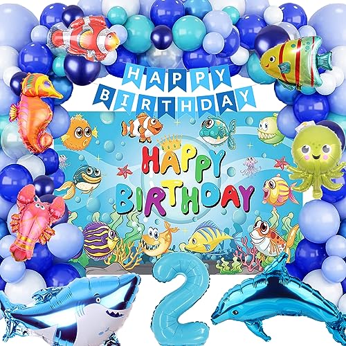 Luftballon 2. Geburtstag, Geburtstag Deko 2. Jahr Junge,Deko 2. Geburtstag Junge, 2. Deburtstag Deko,Luftballons Blau, Luftballons Geburtstag 2,Erster Geburtstag Junge Deko, Baby 2. Geburtstag Deko von XUNHQT