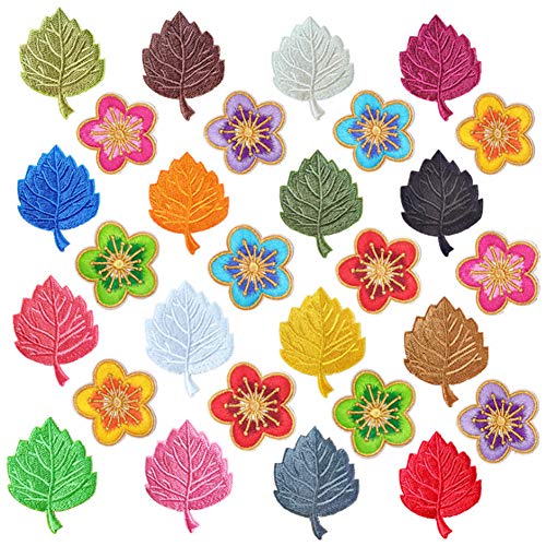 XUNHUI Bestickte Blume Blatt Flicken Aufbügeln für Kleidung Aufnäher 1 Sack von XUNHUI