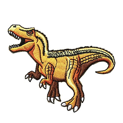 XUNHUI Dinosaurier Tier T-Rex Bestickter Aufnäher für Kleidung Eisen auf bestickt nählook Stoff Kleidung DIY Bekleidung Zubehör 1 Stück von XUNHUI