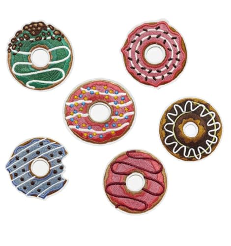 XUNHUI Donuts Patches Abzeichen für Kleidung Bügeleisen gestickter Patch Applikation Bügeleisen nähen auf DIY Grün Blau Rosa Schokolade Donuts Patches Nähen Zubehör für Kleidung 6 Stück XUNHUI Donuts Patches Abzeichen für Kleidung Bügeleisen gestickter Patch Applikation Bügeleisen nähen auf DIY Grün Blau Rosa Schokolade Donuts Patches Nähen Zubehör für Kleidung 6 Stück von XUNHUI