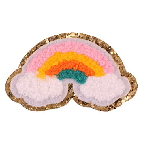 XUNHUI Embroidered Iron on Frottee Regenbogen Patches DIY Applikationen Accessories Random Assorted Decorative patches Cute Sewing Applique For Jackets Hats Backpacks Jeans Pack 6 Stück von XUNHUI