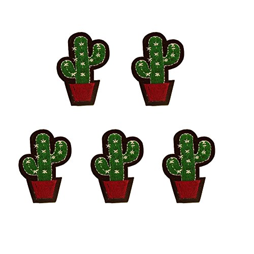XUNHUI Kaktus Pflanze Tuch Aufkleber Kleidung Accessoires Schuhe und Hüte Applikation Patch 5 Stück von XUNHUI