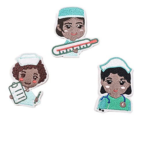 XUNHUI Krankenschwester-Aufnäher zum Aufbügeln für Kleidung, Applikation, Stickerei, Abzeichen, Nähzubehör, Abzeichen, Aufkleber für Kleidung, Tasche, 3 Stück XUNHUI Krankenschwester-Aufnäher zum Aufbügeln für Kleidung, Applikation, Stickerei, Abzeichen, Nähzubehör, Abzeichen, Aufkleber für Kleidung, Tasche, 3 Stück von XUNHUI