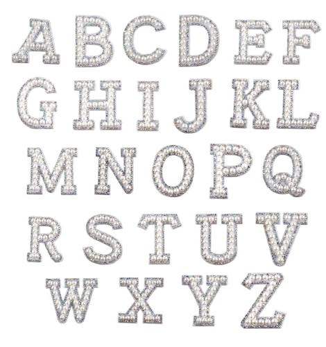 XUNHUI Weiß 26 Englische Buchstaben Flicken Perle Strass Aufbügeln Patch Applikationen für Kleidung Hut DIY Nähen Kleidung Applikation Aubehör 26 Stück XUNHUI Weiß 26 Englische Buchstaben Flicken Perle Strass Aufbügeln Patch Applikationen für Kleidung Hut DIY Nähen Kleidung Applikation Aubehör 26 Stück von XUNHUI