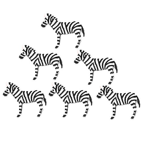 XUNHUI Zebra Stickerei Patch Tuch Accessoires 6 Stück von XUNHUI