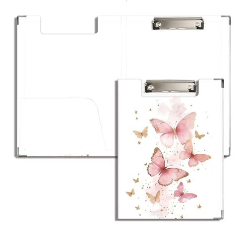 XUNLURY Pinkes Schmetterling-Klemmbrett mit Aufbewahrung für Büro, Klassenzimmer, Schreibtisch, Schmetterlings-Schulbedarf, mädchenhaftes rosa ästhetisches Padfolio mit Klemmbrett für Lehrer XUNLURY Pinkes Schmetterling-Klemmbrett mit Aufbewahrung für Büro, Klassenzimmer, Schreibtisch, Schmetterlings-Schulbedarf, mädchenhaftes rosa ästhetisches Padfolio mit Klemmbrett für Lehrer von XUNLURY