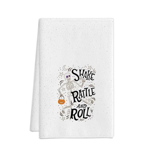 XUNPENG Halloween Urlaub Geschenk Handtücher, Küchentücher, Wiederverwendbare Küche Geschirrtücher - Ultra absorbierende Geschirrtücher für Geschirrspüler 26 * 17,7 Zoll / 10 PCS (WSJMJ-23,10 PCS) von XUNPENG