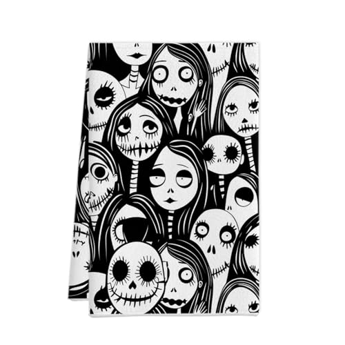 XUNPENG Halloween Urlaub Geschenk Handtücher, Küchentücher, Wiederverwendbare Küche Geschirrtücher - Ultra absorbierende Geschirrtücher für Geschirrspüler 26 * 17,7 Zoll / 10 PCS (WSJMJ-25,10 PCS) von XUNPENG
