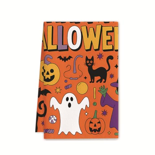 XUNPENG Halloween Urlaub Geschenk Handtücher, Küchentücher, Wiederverwendbare Küche Geschirrtücher - Ultra absorbierende Geschirrtücher für Geschirrspüler 26 * 17,7 Zoll / 10 PCS (WSJMJ-67,10 PCS) von XUNPENG