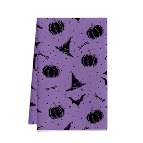XUNPENG Halloween Urlaub Geschenk Handtücher, Küchentücher, Wiederverwendbare Küche Geschirrtücher - Ultra absorbierende Geschirrtücher für Geschirrspüler 26 * 17,7 Zoll / 5 PCS (WSJMJ-28,5 PCS) von XUNPENG