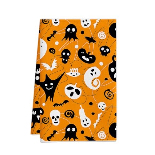 XUNPENG Halloween Urlaub Geschenk Handtücher, Küchentücher, Wiederverwendbare Küche Geschirrtücher - Ultra absorbierende Geschirrtücher für Geschirrspüler 26 * 17,7 Zoll / 5 PCS (WSJMJ-36,5 PCS) von XUNPENG