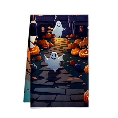 XUNPENG Halloween Urlaub Geschenk Handtücher, Küchentücher, Wiederverwendbare Küche Geschirrtücher - Ultra absorbierende Geschirrtücher für Geschirrspüler 26 * 17,7 Zoll / 5 PCS (WSJMJ-38,5 PCS) von XUNPENG