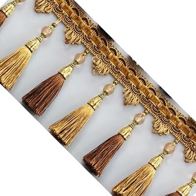 1 Stück, 1 Meter, elegante Fransenborte mit Perlenquaste for Bastelarbeiten, Lampenschirme und Heimdekoration.(Yeiiow) von XUPBEHJO