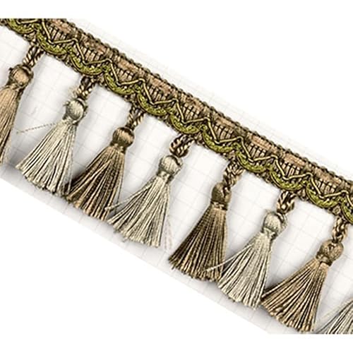 1 Stück, 2 Meter, dekorativer Spitzenbesatz for Nähen, Fransen – for Vorhänge, Sofas, Tischdecken und Heimdekoration(Grün) von XUPBEHJO