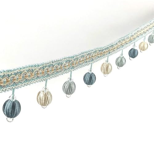 1 Stück elegante 12 Yards Perlenkugel-Quastenbesatz for die Heimdekoration – perfekt for Vorhänge, Tischdecken und Lampenschirme(Green,12 yards) von XUPBEHJO