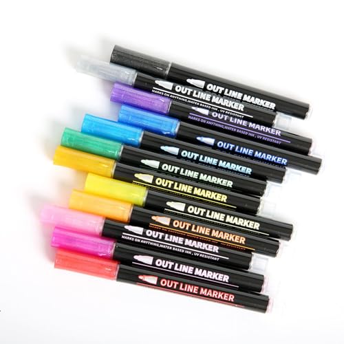 XUQEAYWD Duals Brush Pen Set, Doppellinien Stift, Journal Stifte, Doppellinien Farbstifte, 12 Farben Aquarell Stifte Set, Pinselstifte Kinder, Marker, Für Grußkarten, Tagebuch, Malerei, Kunsthandwerk XUQEAYWD Duals Brush Pen Set, Doppellinien Stift, Journal Stifte, Doppellinien Farbstifte, 12 Farben Aquarell Stifte Set, Pinselstifte Kinder, Marker, Für Grußkarten, Tagebuch, Malerei, Kunsthandwerk von XUQEAYWD