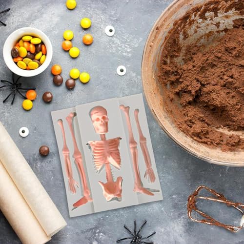 XUQEAYWD Totenkopf-Skelett-Silikonformen, Halloween-Schädel-Skelett-Formen | Küche Backform Silikon Kerzenmacher Schokoladenformen - Kuchendekorationsformen, Epoxidharz-Gussformen, XUQEAYWD Totenkopf-Skelett-Silikonformen, Halloween-Schädel-Skelett-Formen | Küche Backform Silikon Kerzenmacher Schokoladenformen - Kuchendekorationsformen, Epoxidharz-Gussformen, von XUQEAYWD