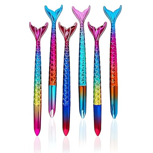 XURJUMI 6 Stück Meerjungfrau Kugelschreiber Set, Kreative Fischschwanz Gelstifte, Fischschwanz Stift, Hat Verlauf Farben, für Mädchen Gastgeschenke Party Mitgebsel, meerjungfrau von XURJUMI