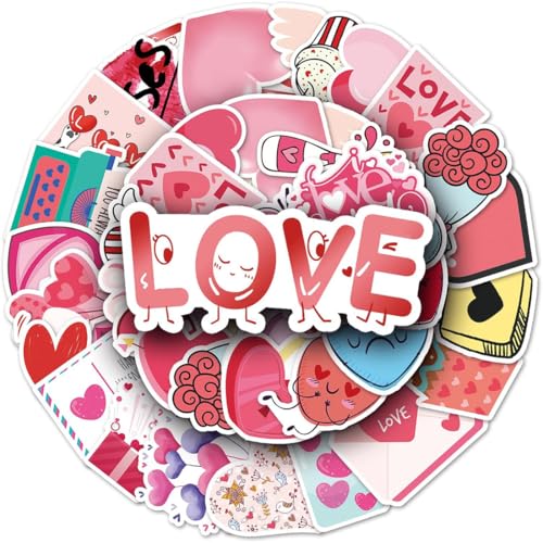 XURJUMI 50 Stück Niedliche Aufkleber Liebe Aufkleber Abziehbilder, Valentinstag Aufkleber Herz Aufkleber Kawaii Aufkleber Für Trinkflasche, Skateboard, Laptop, Handy, Koffer XURJUMI 50 Stück Niedliche Aufkleber Liebe Aufkleber Abziehbilder, Valentinstag Aufkleber Herz Aufkleber Kawaii Aufkleber Für Trinkflasche, Skateboard, Laptop, Handy, Koffer von XURJUMI