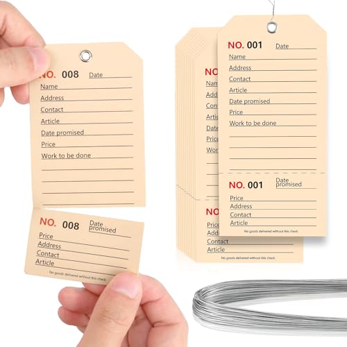 Reparaturetiketten mit Draht, nummerierte Etiketten mit Draht, langlebig, 6,6 x 13,2 cm, Reparaturetiketten für Produktionsmaschinen, Ausrüstung, Wartung, Preishinweis, Etiketten mit Stummel, Reparaturetiketten mit Draht, nummerierte Etiketten mit Draht, langlebig, 6,6 x 13,2 cm, Reparaturetiketten für Produktionsmaschinen, Ausrüstung, Wartung, Preishinweis, Etiketten mit Stummel, von XUWAIDSGN