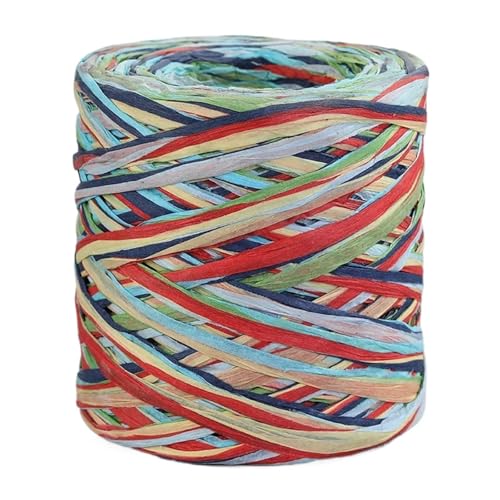 Raffiaband 3 Rollen 200,0 m Bastpapierbandgarn Handarbeit Handwerk Farbe Strickseil Passend for Party Heimdekoration Requisiten DIY Geschenkverpackung Für Dekoration Weben Florist(Red blue green) von XUWEWI